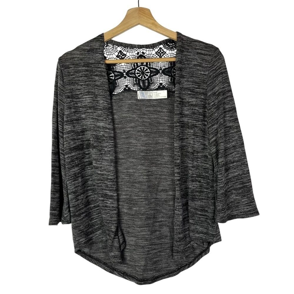 Time and Tru Heather Gray Open Front Lightweight Cardigan S